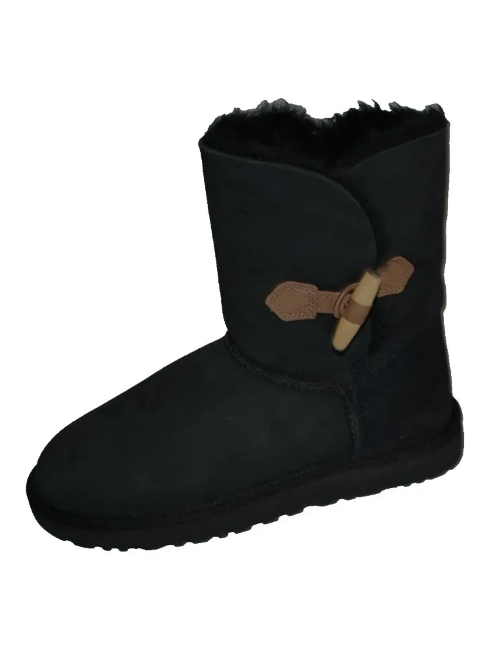 New! UGG 'Keely' Boot Black Suede Size 10 1012362 Genuine Shearling DD28